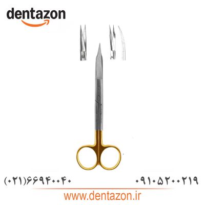 قیچی جراحی دسته طلایی دنتال دیوایس (صاف و کج)